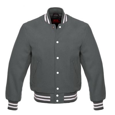 Varsity Classic jacket Dark Grey-White trims